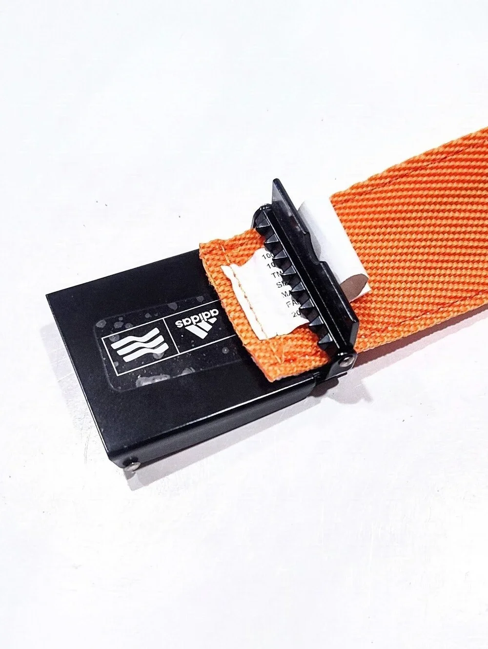 Adidas Reversible Webbing Belt Orange Black White Stripe Enamel Buckle 2012 OSFA